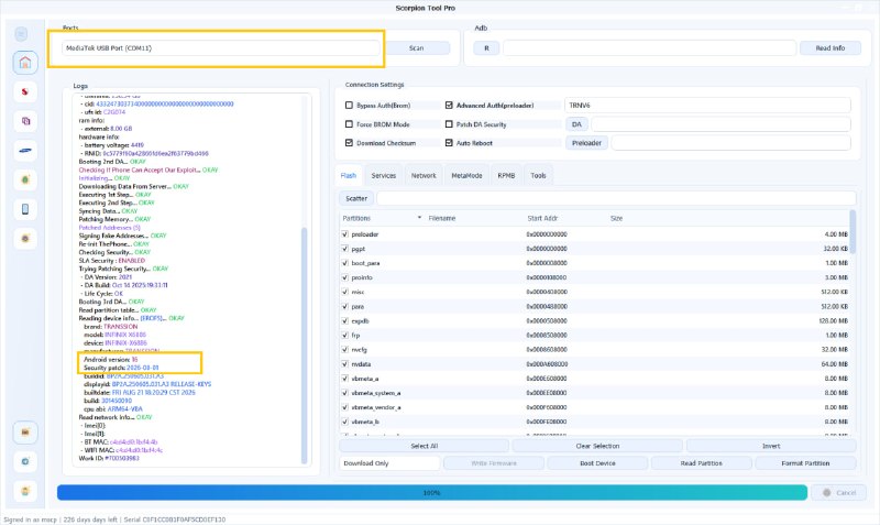 Scorpion Tool PRO partition manager