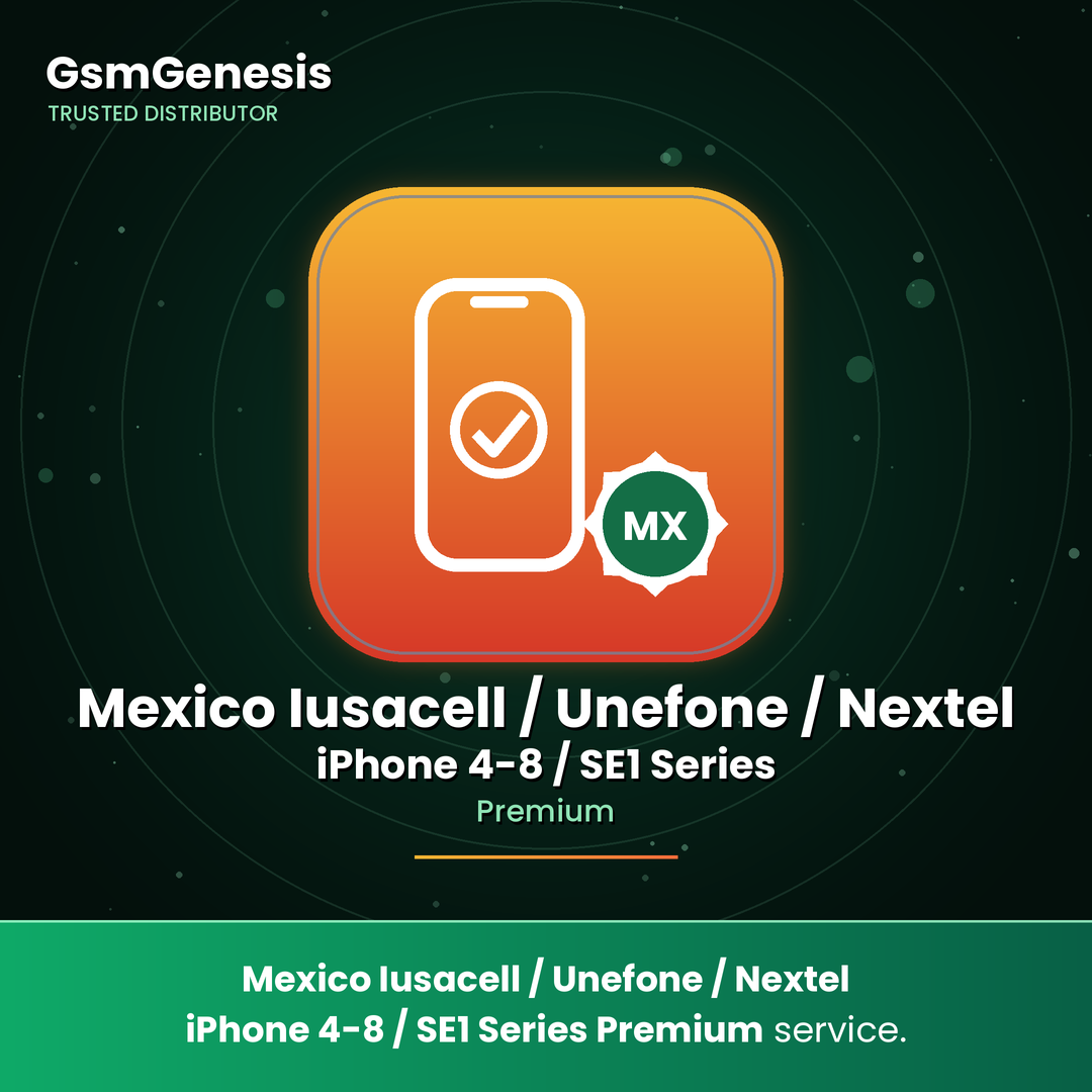 Mexico Iusacell / Unefone / Nextel iPhone 4 - 8 / SE1 Series Premium