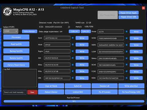 ⚡️Usbliter8 Exploit Tool - Magic CFG A12 - A13 [ Windows Tool ]