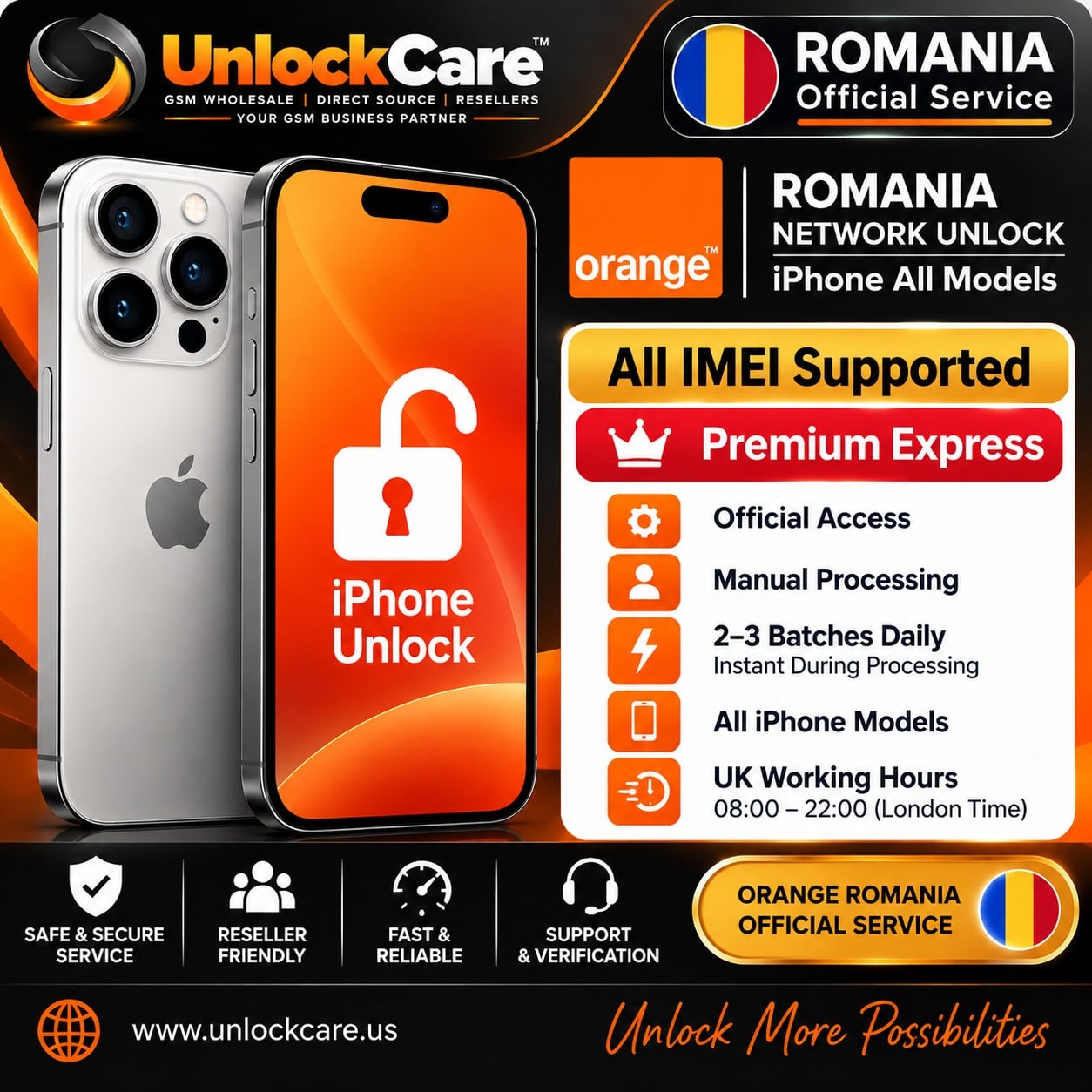 Romania Orange iPhone All Models β Premium Express