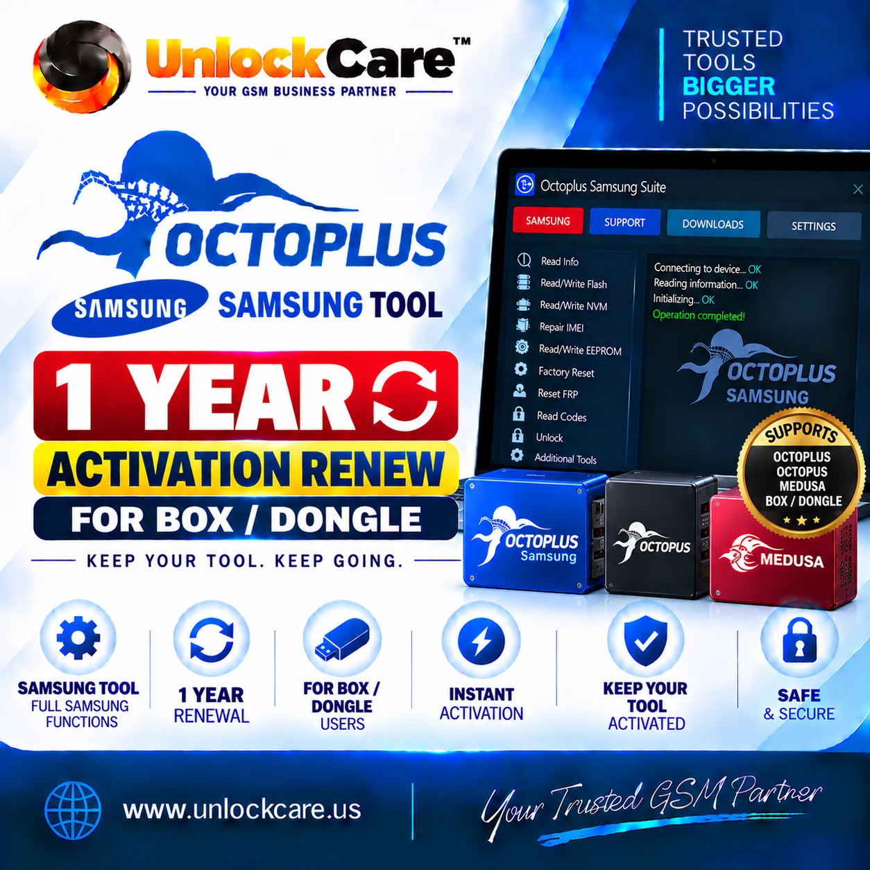Octoplus Samsung Tool 1 Year Activation Renew for Box / Dongle
