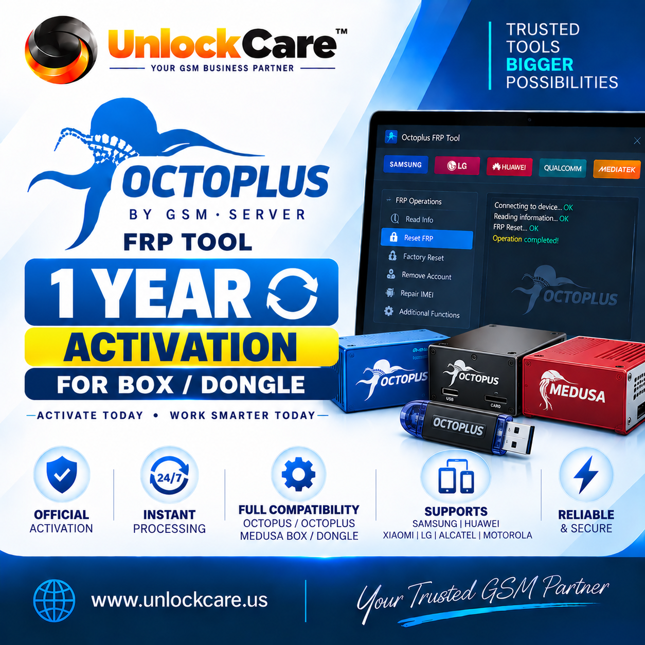Octoplus FRP Tool 1 Year Activation for Box / Dongle