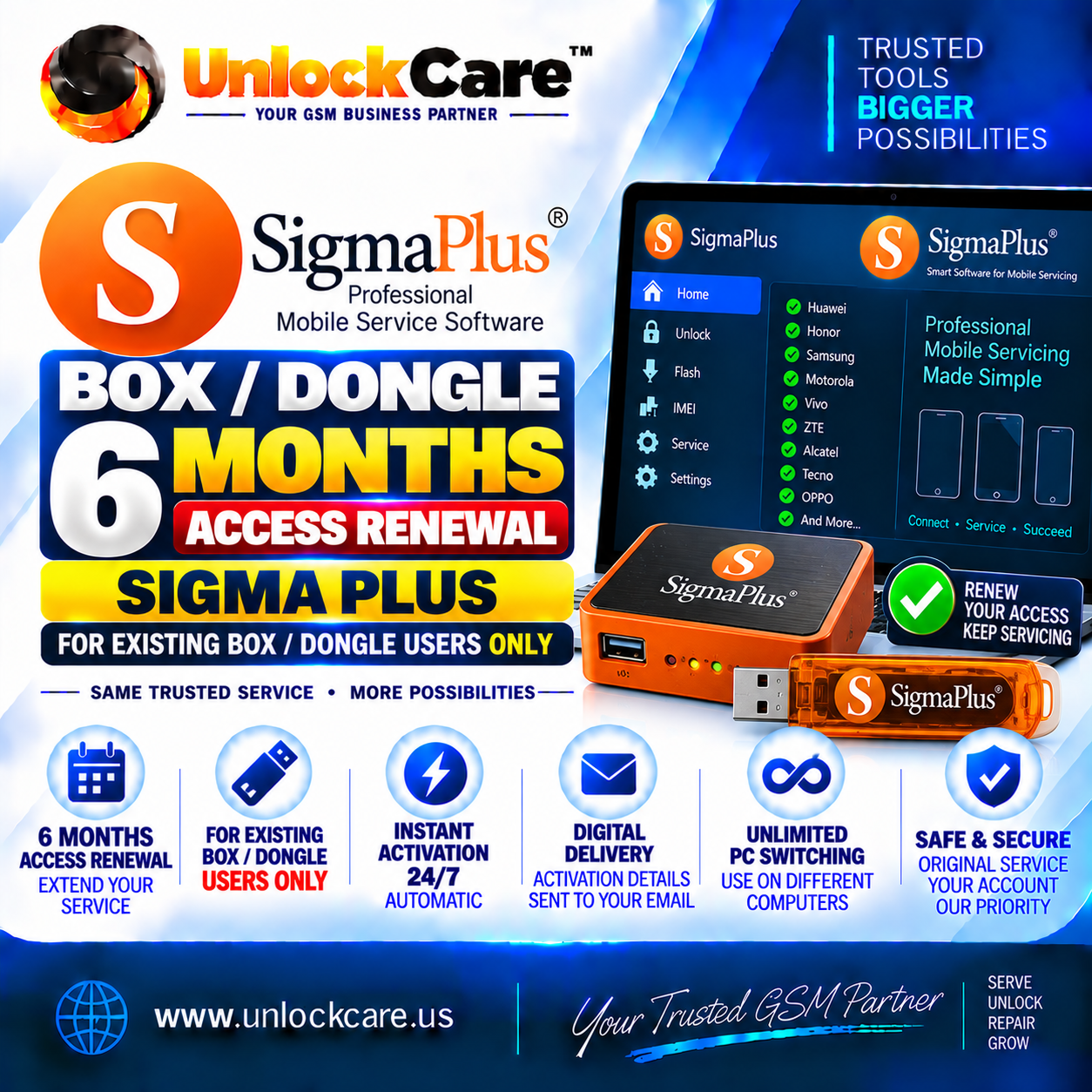 Sigma Plus Box / Dongle 6 Months Access Renewal