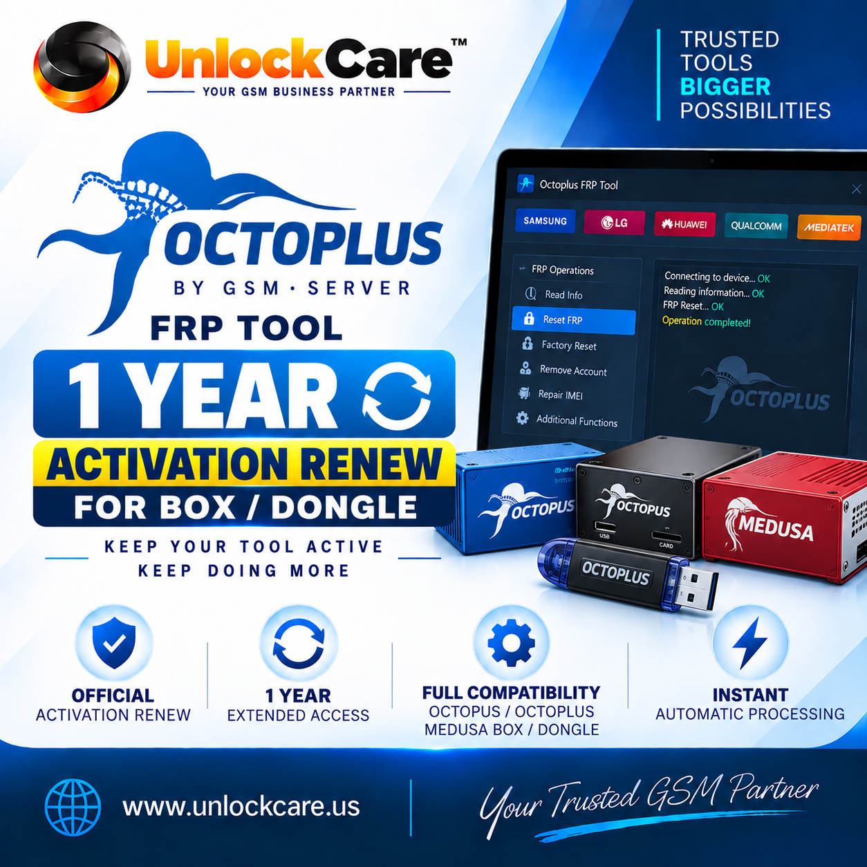 Octoplus FRP Tool 1 Year Activation Renew for Box / Dongle
