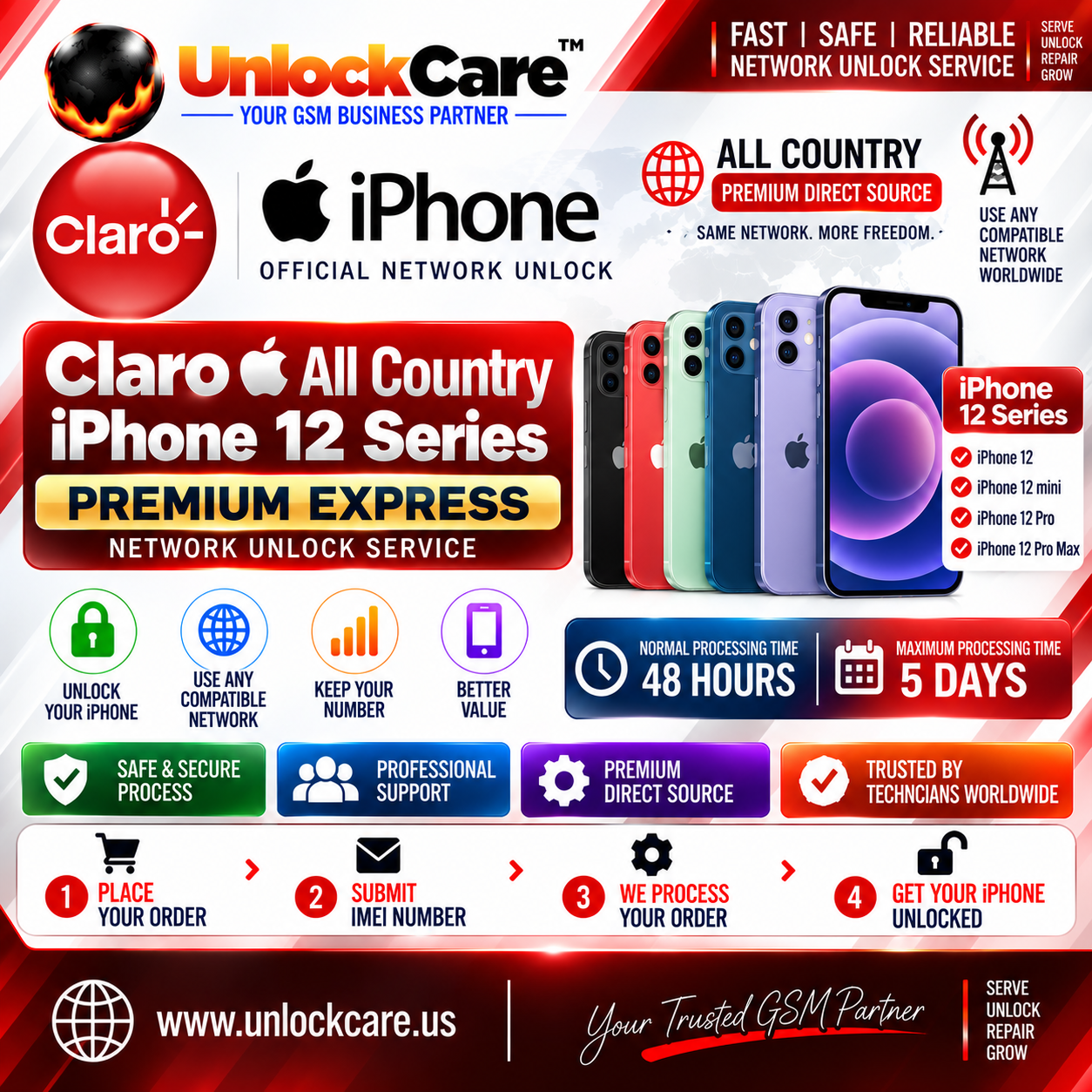Claro All Country iPhone 12 Series — Premium Express
