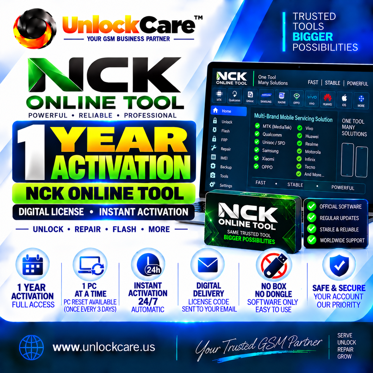 NCK Online Tool — 1 Year Activation