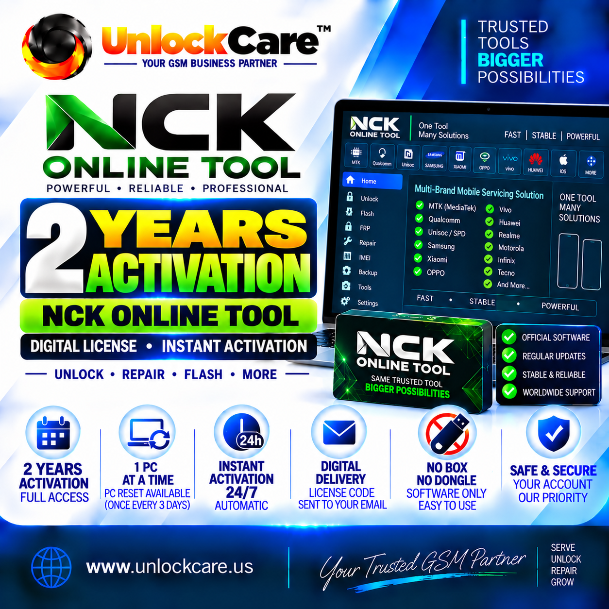 NCK Online Tool — 2 Years Activation