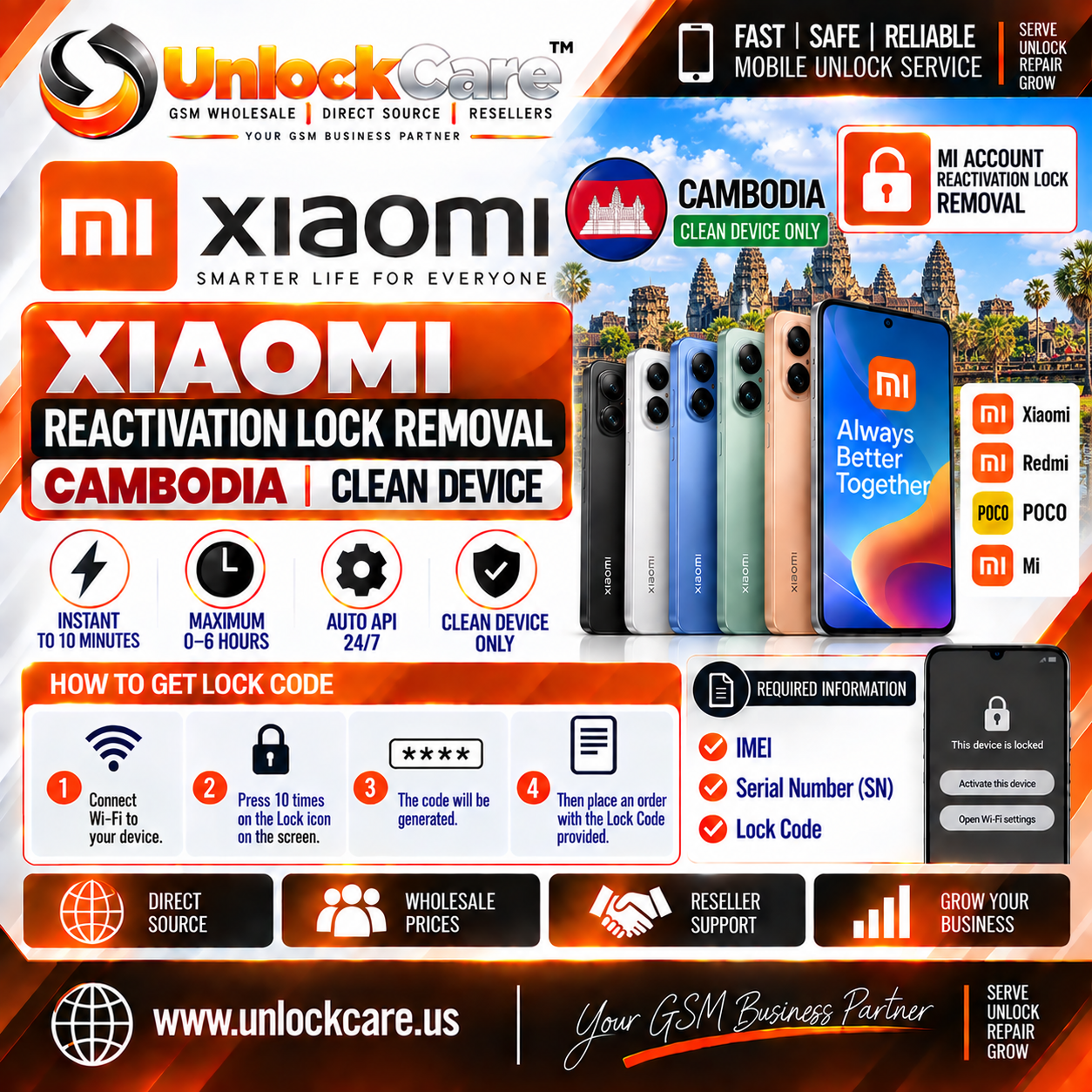 Xiaomi Reactivation Lock Removal — Cambodia | Clean Device