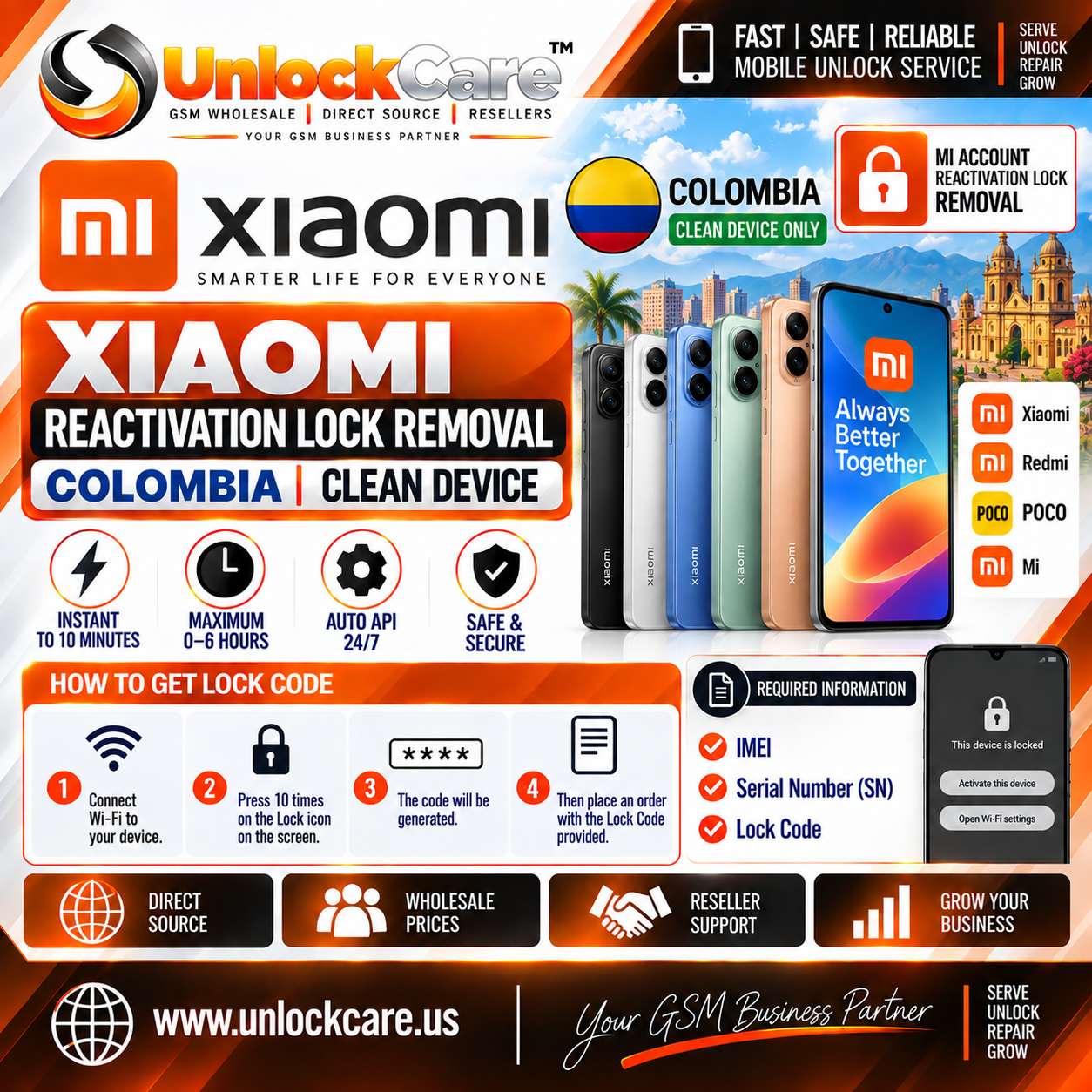 Xiaomi Reactivation Lock Removal β Colombia | Clean Device Express