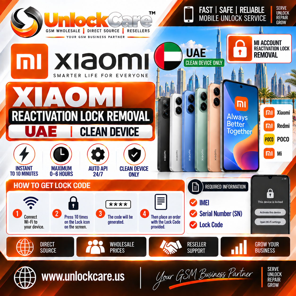 Xiaomi Reactivation Lock Removal β UAE | Clean Device