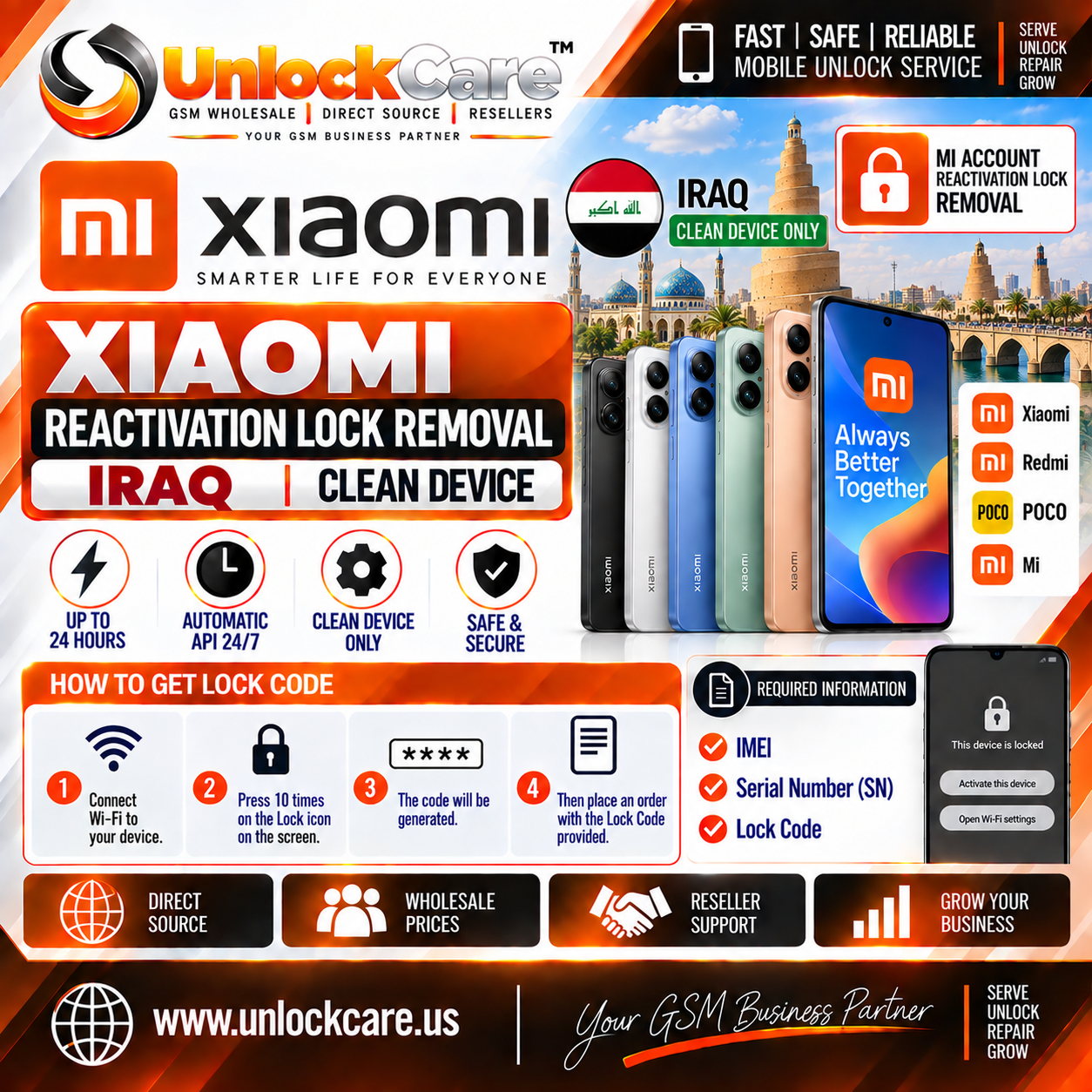 Xiaomi Reactivation Lock Removal — Iraq | Clean Device Express