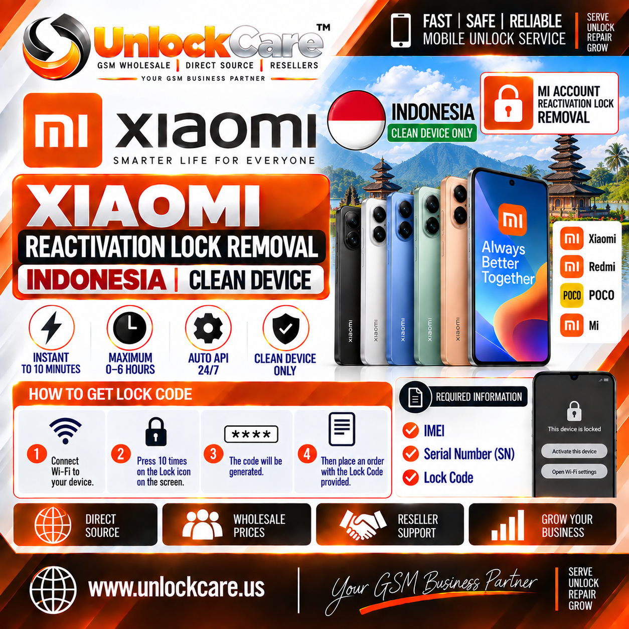 Xiaomi Reactivation Lock Removal — Indonesia | Clean Device