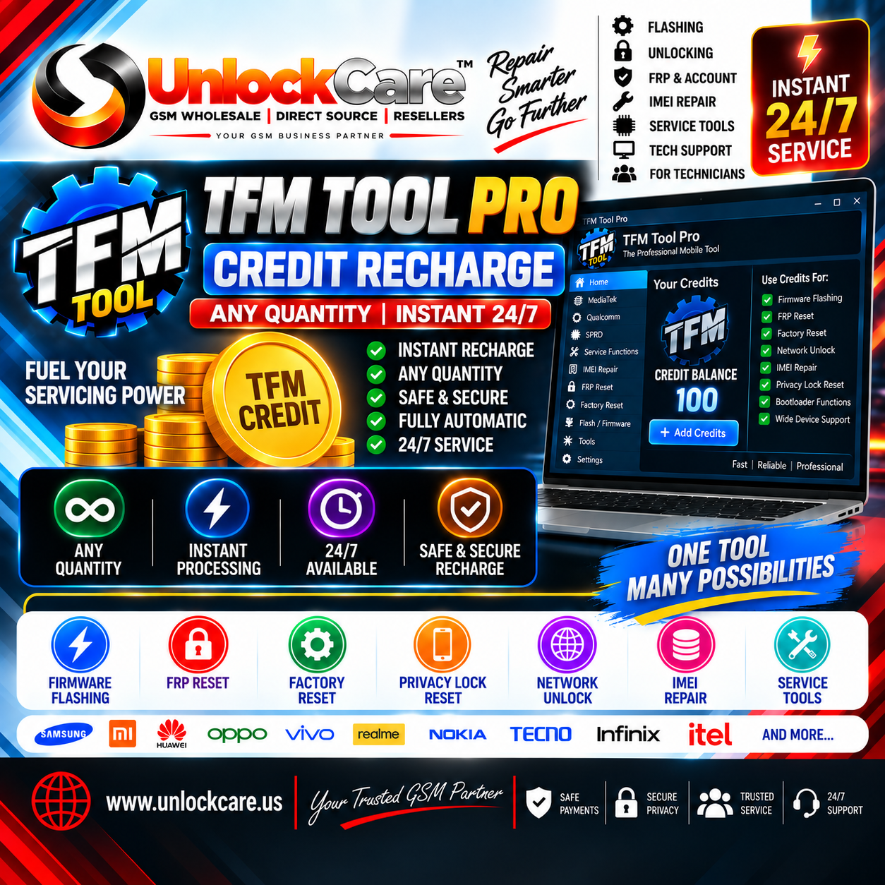 TFM Tool Credit Recharge — Any Quantity | Instant 24/7