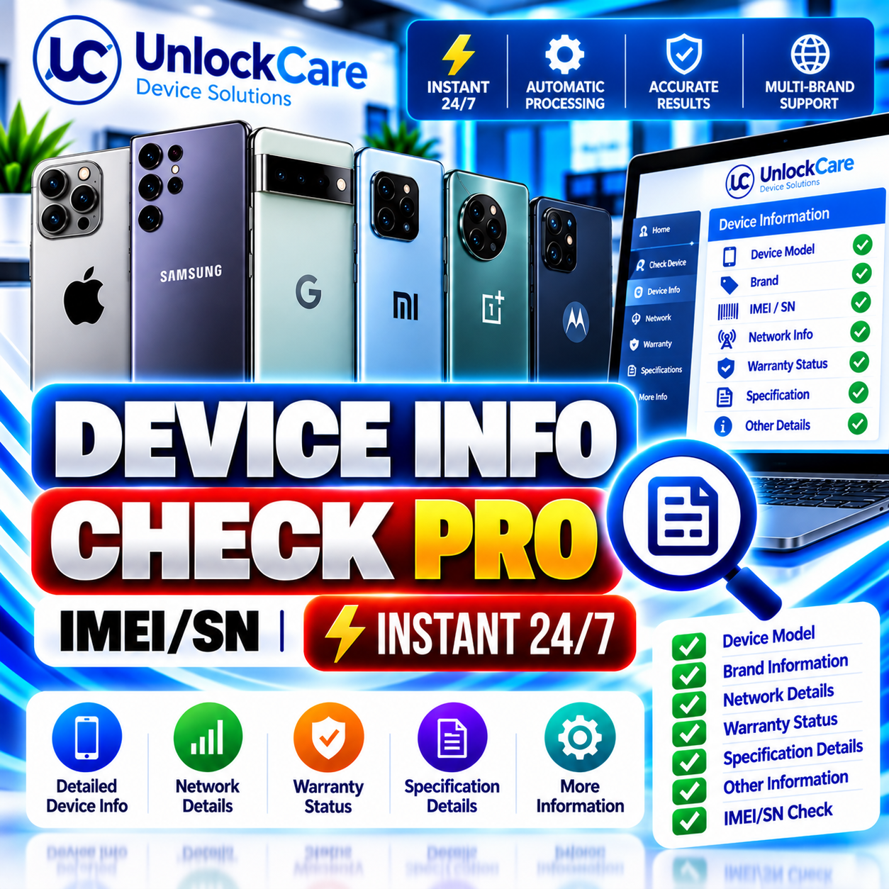 Device Info Check Pro [IMEI/SN] Instant 24/7