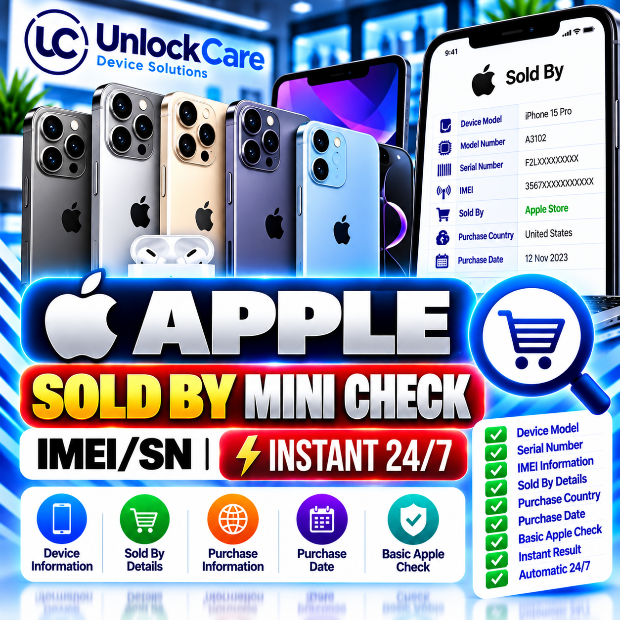 Apple Sold By Mini Check [IMEI/SN] Instant 24/7