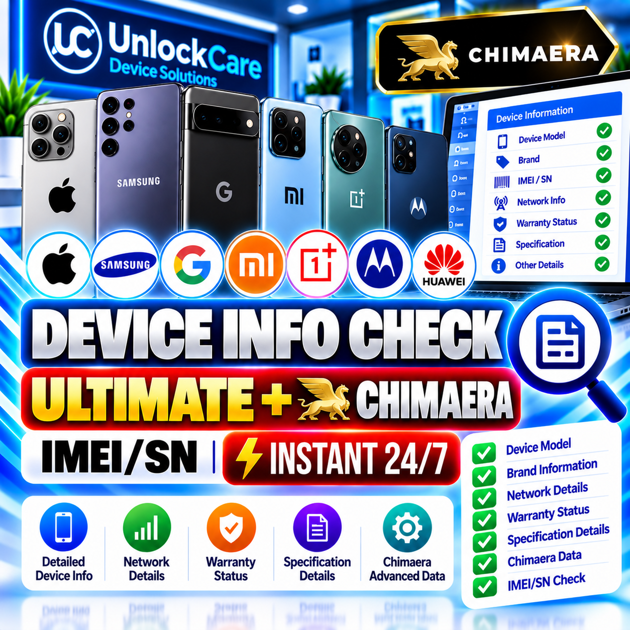 Device Info Check Ultimate+Chimaera [IMEI/SN] Instant 24/7