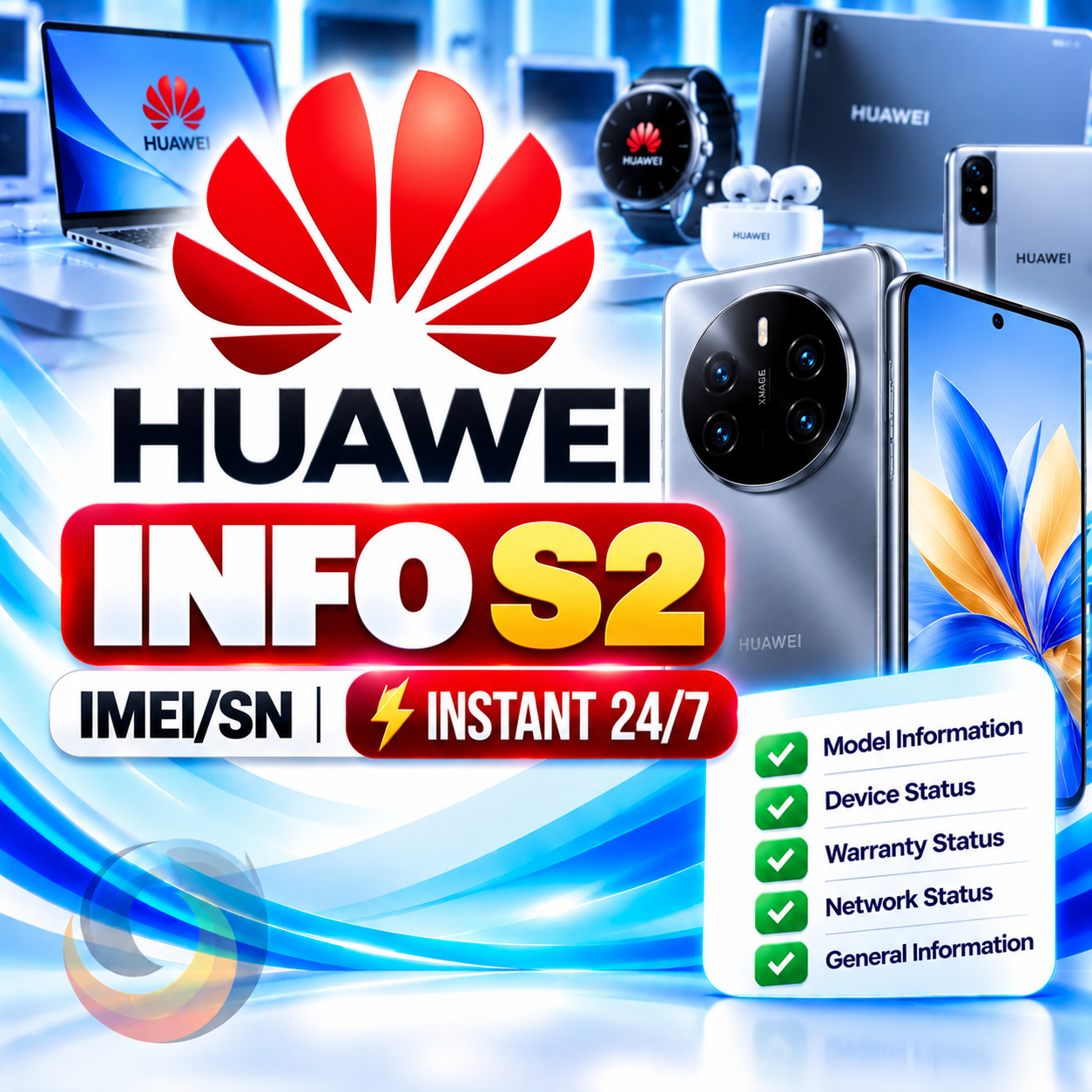 Huawei Info S2 [IMEI/SN] Instant 24/7
