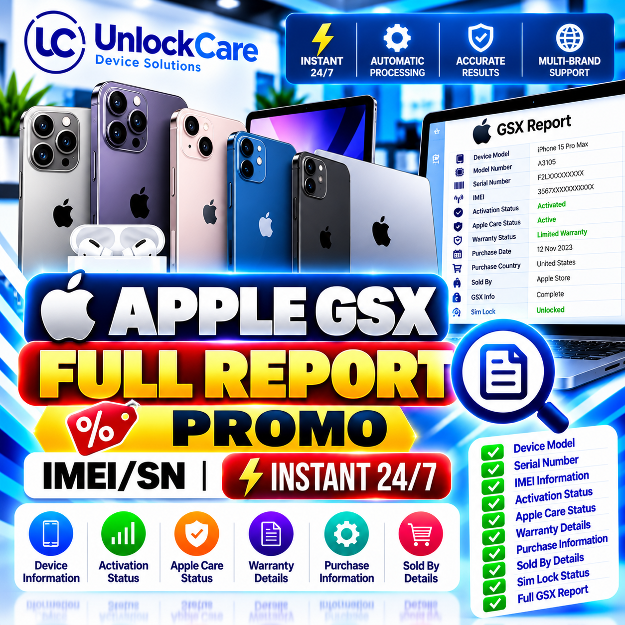 Apple GSX Full Report — Promo [IMEI/SN] Instant 24/7