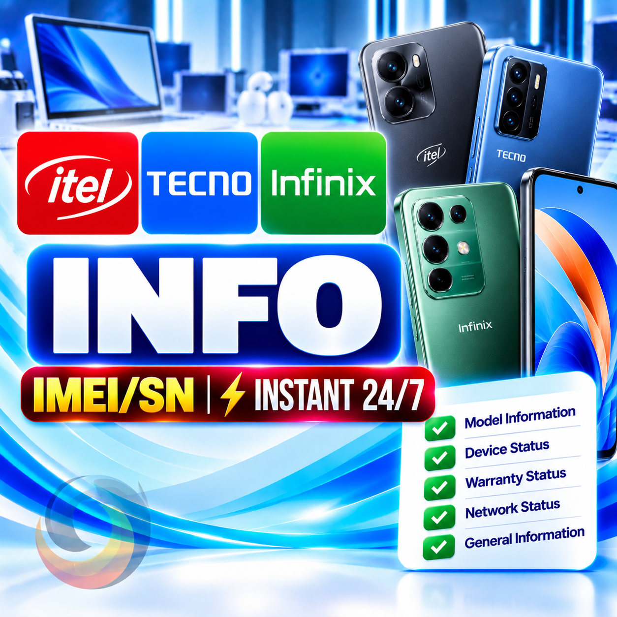 iTel / Tecno / Infinix Info [IMEI/SN] Instant 24/7