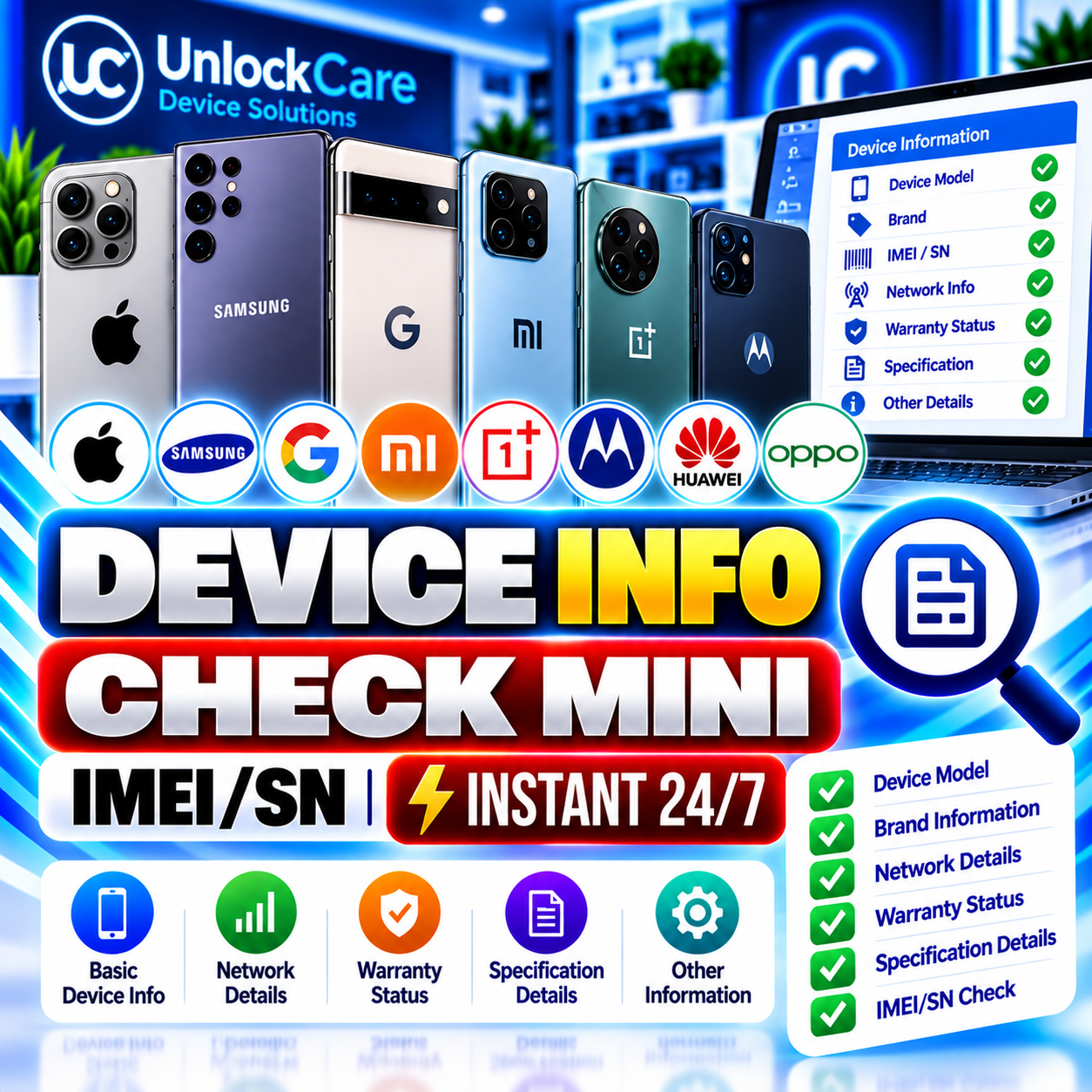 Device Info Check Mini [IMEI/SN] Instant 24/7