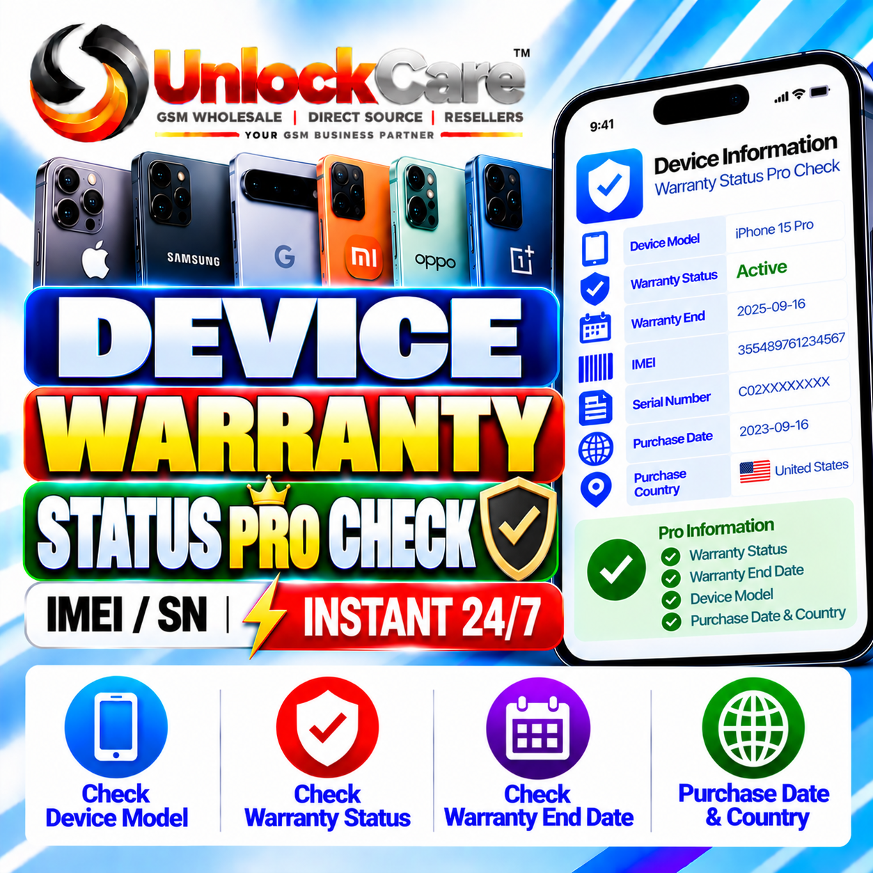 Device Warranty Status Pro Check [IMEI/SN] Instant 24/7