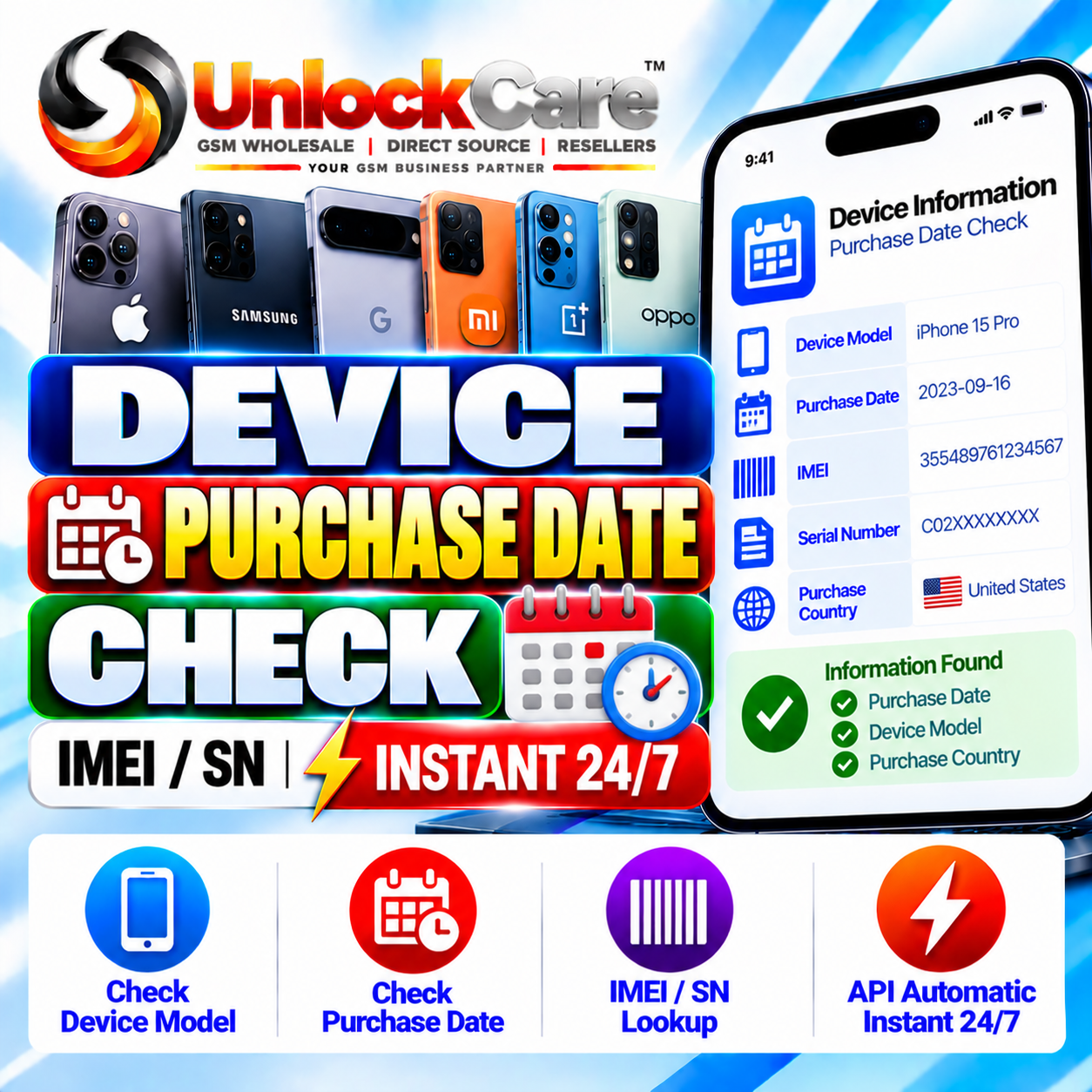 Device Purchase Date Check [IMEI/SN] Instant 24/7