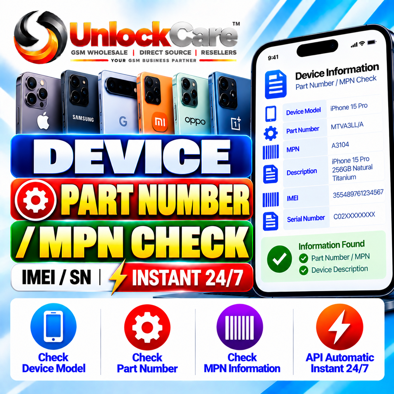 Device Part Number / MPN Check [IMEI/SN] Instant 24/7