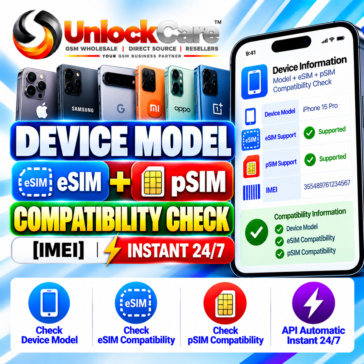 Device Model + eSIM + pSIM Compatibility Check [IMEI] Instant 24/7