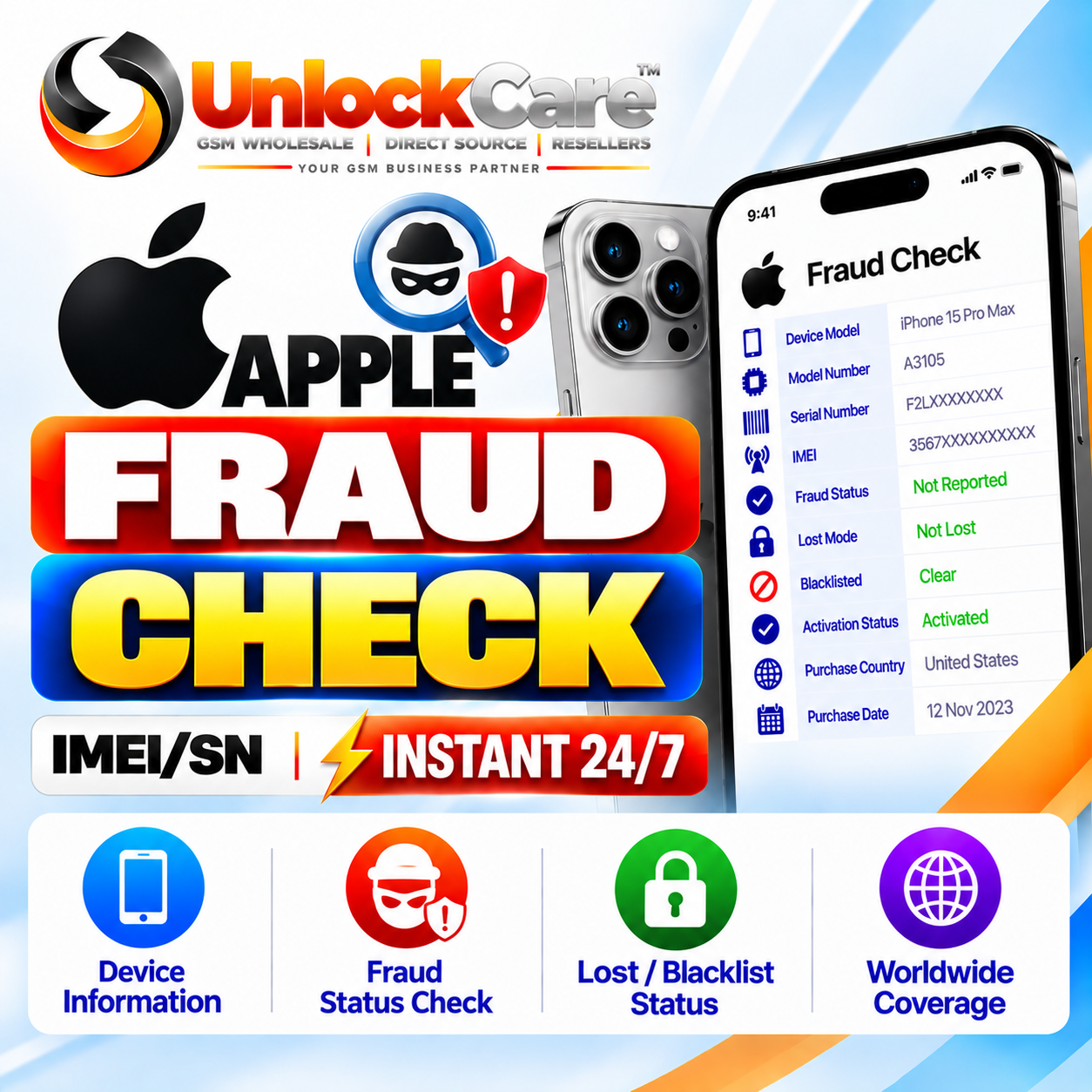 Apple Fraud Check [IMEI/SN] Instant 24/7