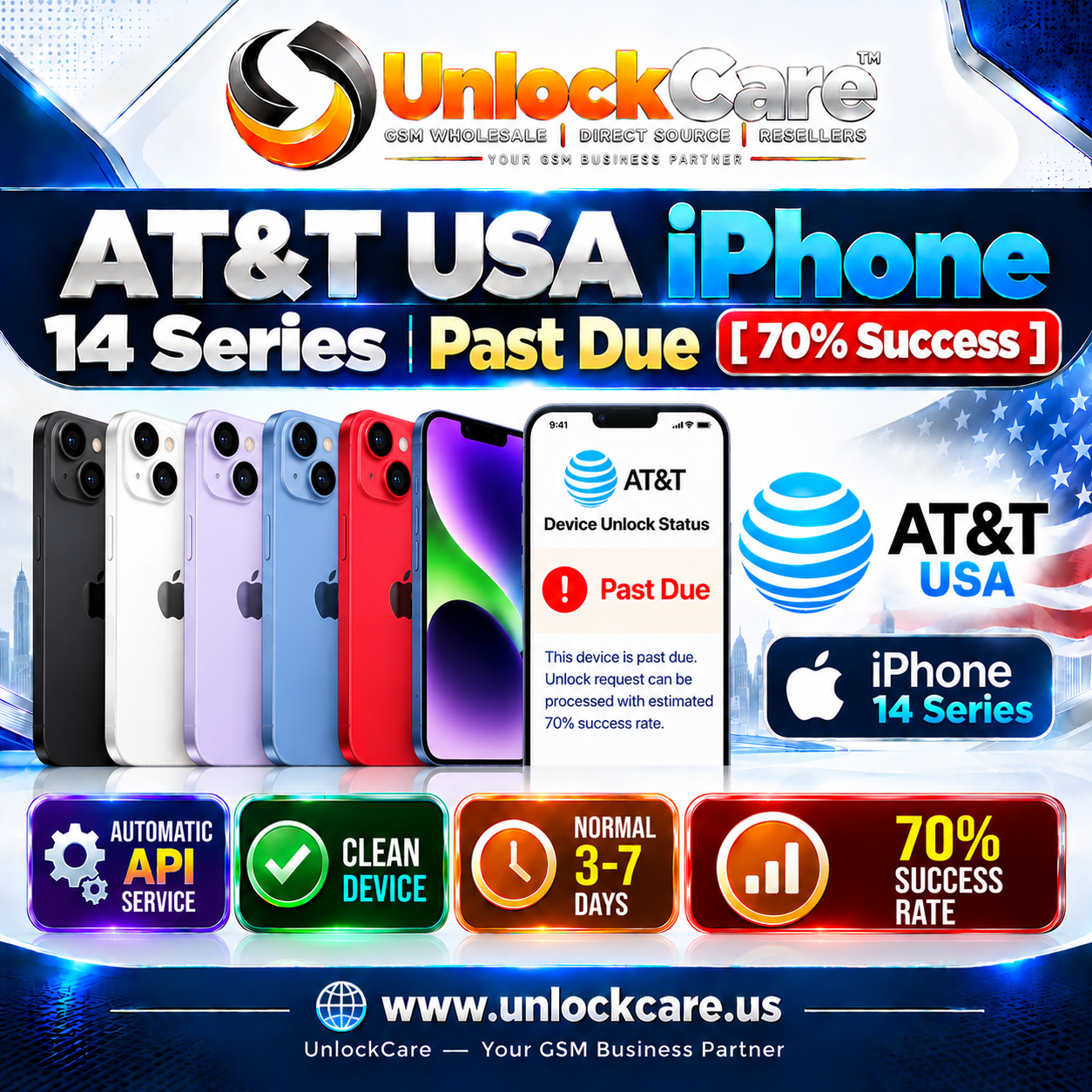 AT&T USA iPhone 14 Series | Past Due [ 70% Success ]