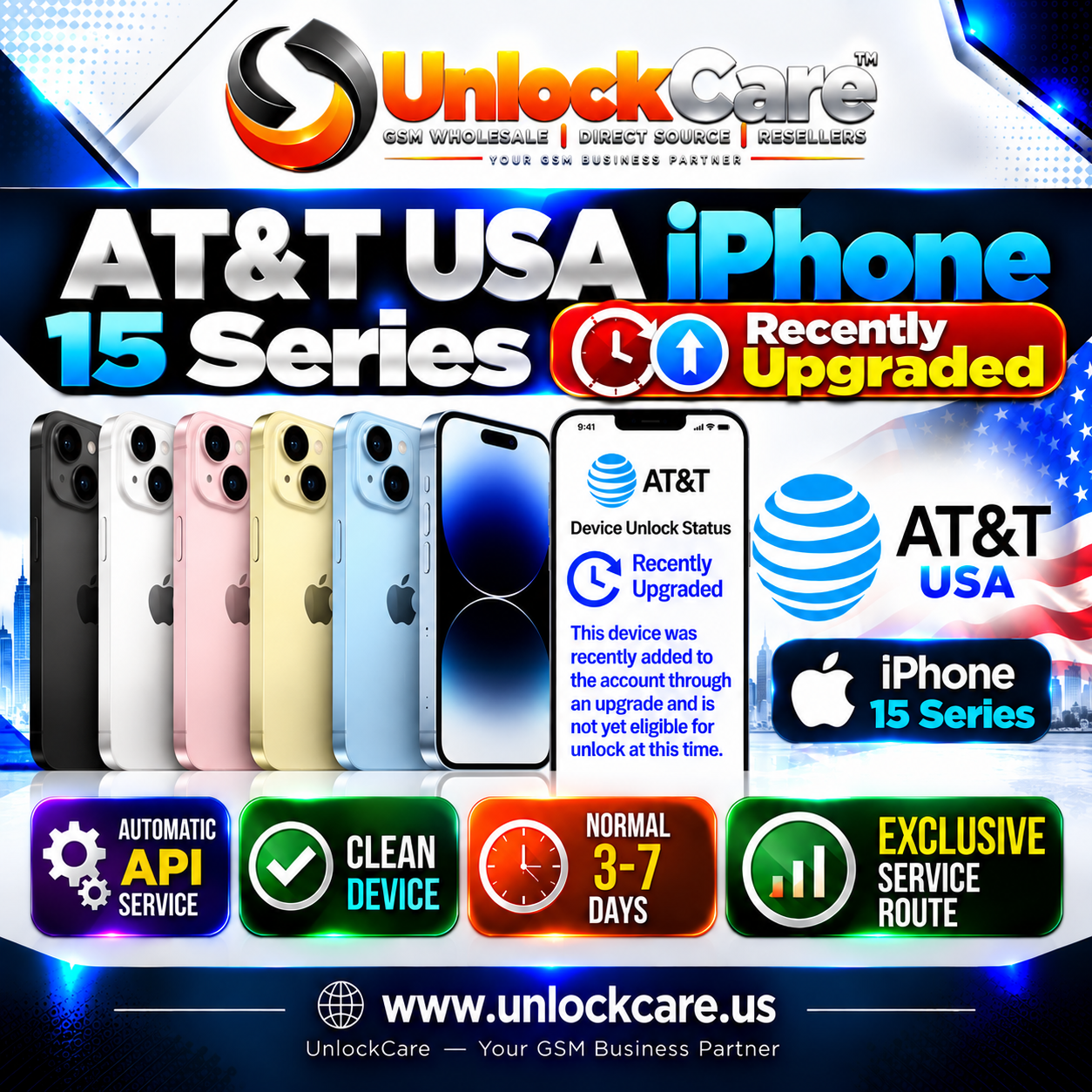 AT&T USA iPhone 15 Series | Recently Upgraded