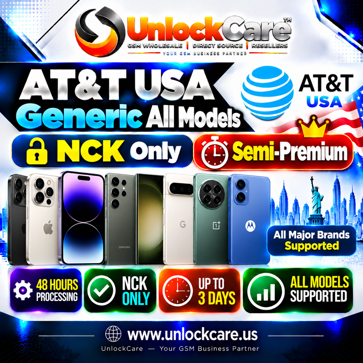 AT&T USA Generic All Models | NCK Only | Semi-Premium