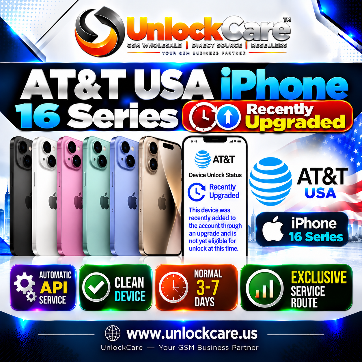 AT&T USA iPhone 16 Series | Recently Upgraded