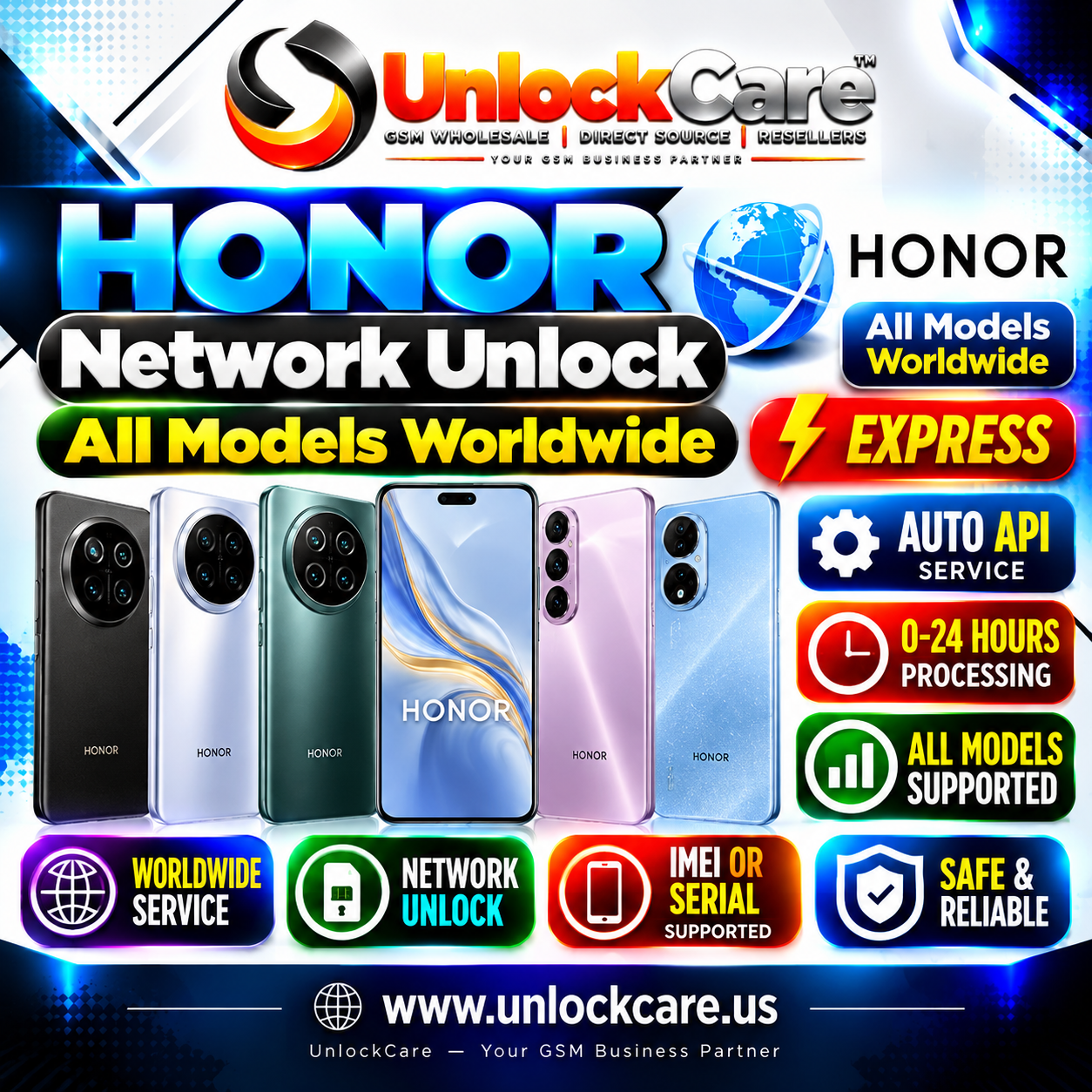 HONOR Network Unlock | All Models Worldwide | Express