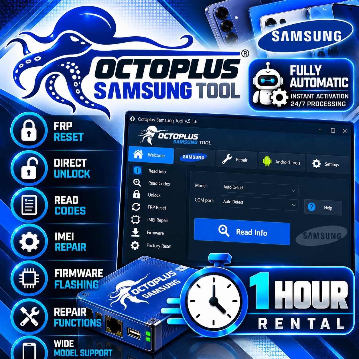 Octoplus Samsung Box Share Rental — 1 Hour