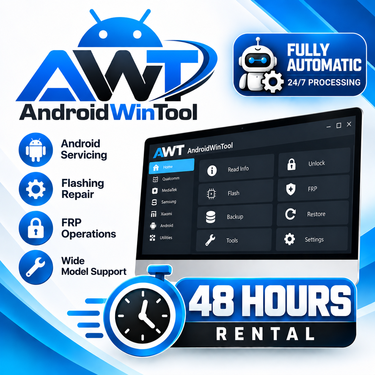AndroidWinTool (AWT) Rental — 48 Hours