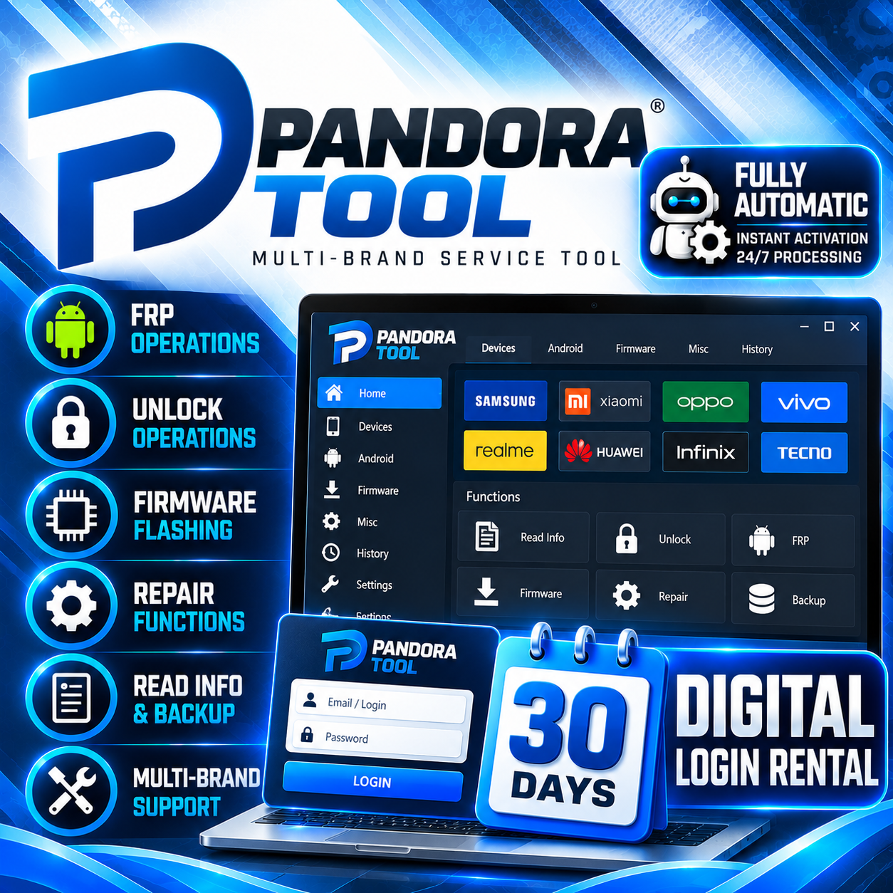 Pandora Tool Digital Login Rental — 30 Days