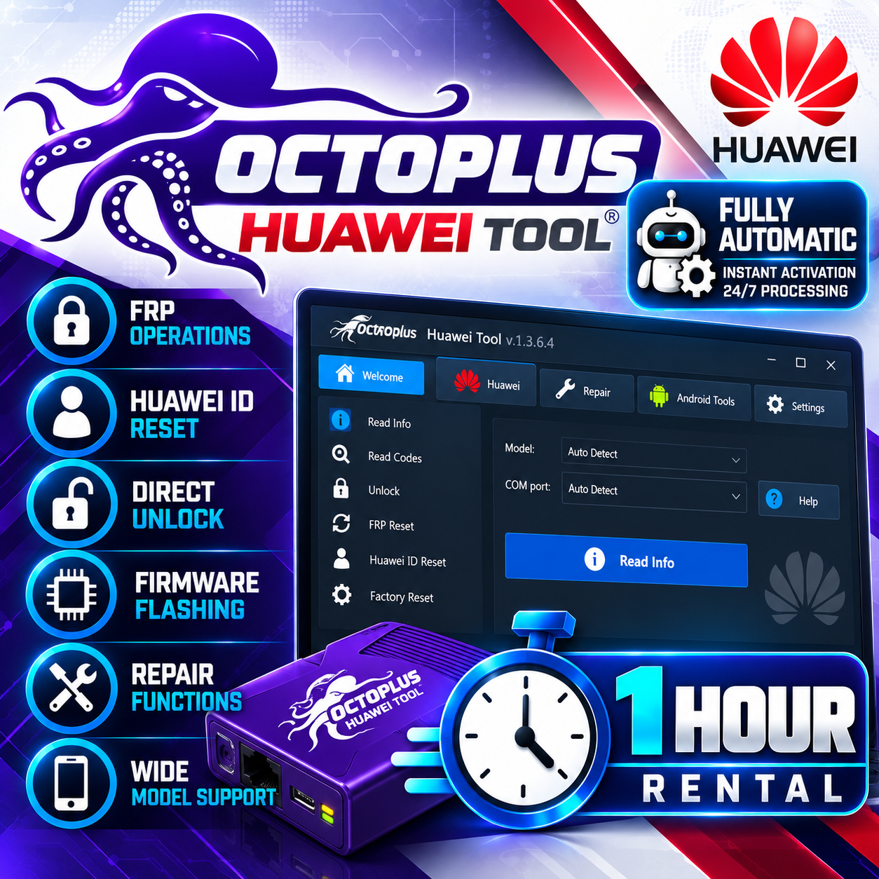 Octoplus Huawei Tool Rental — 1 Hour