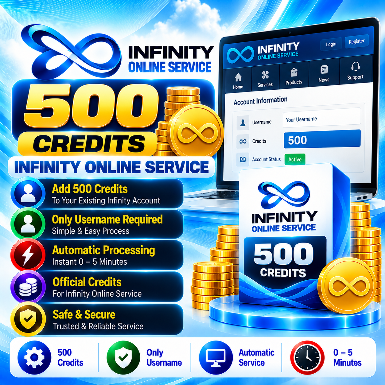 Infinity Online Service — 500 Credits