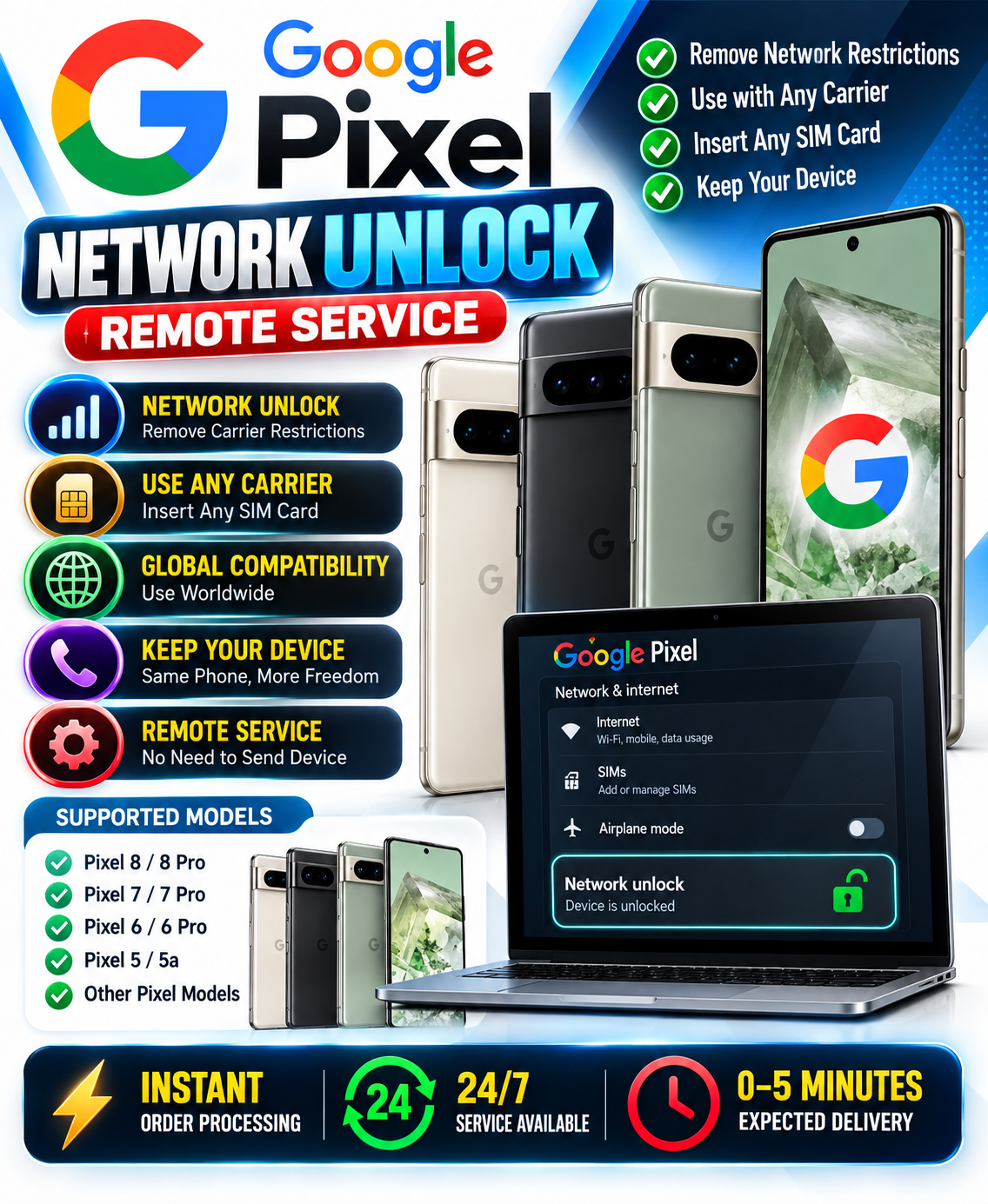 Google Pixel — Network Unlock | Remote Service