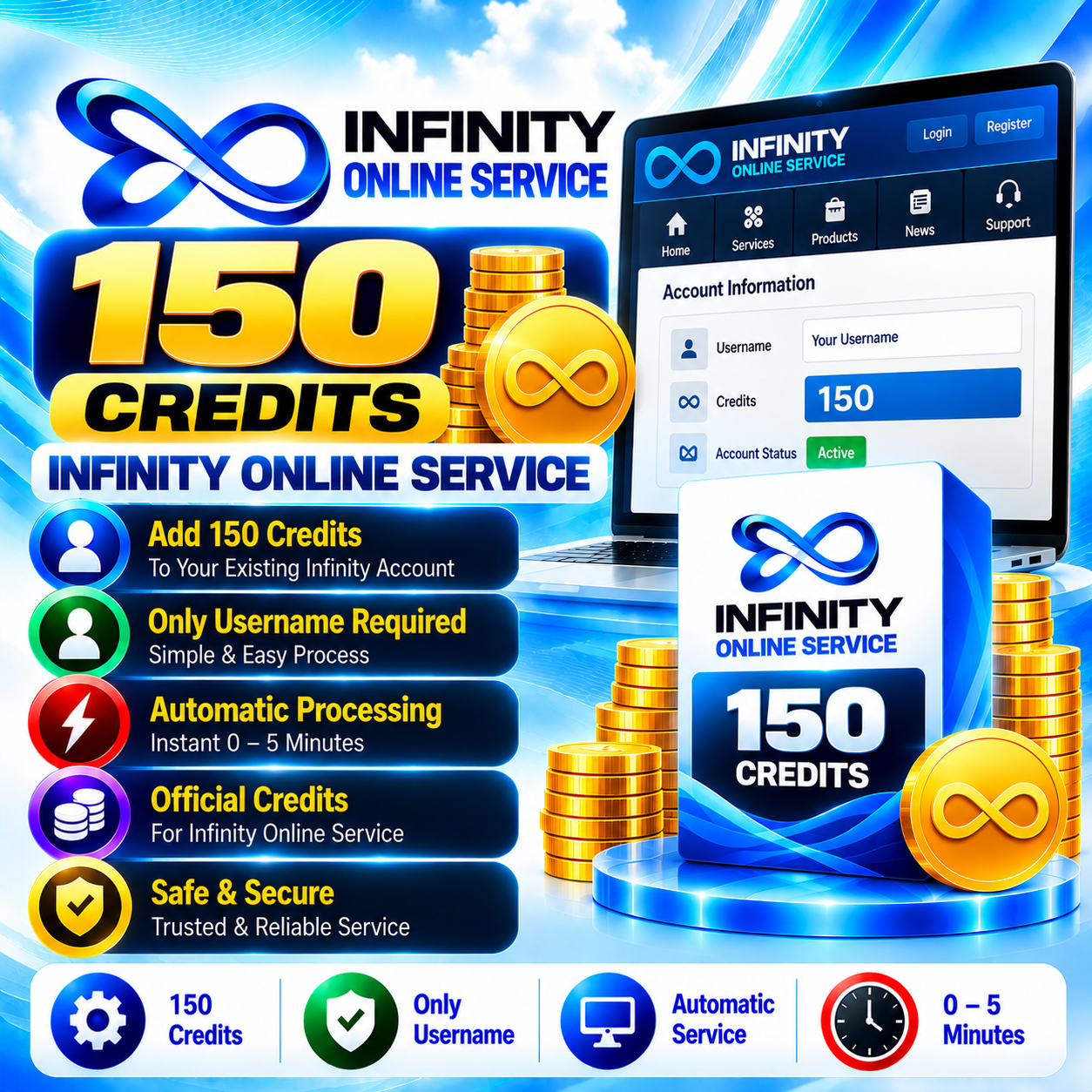 Infinity Online Service — 150 Credits