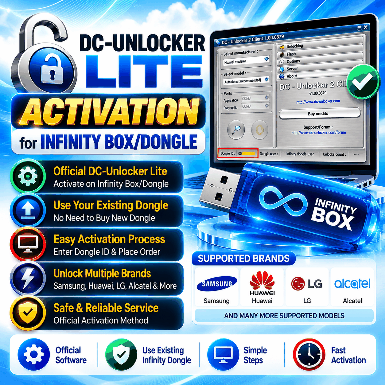 DC-Unlocker Lite Activation for Infinity Box/Dongle