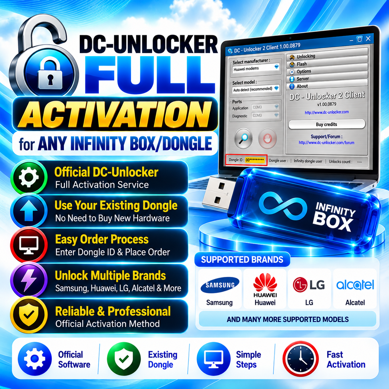 DC-Unlocker Full Activation for Any Infinity Box/Dongle