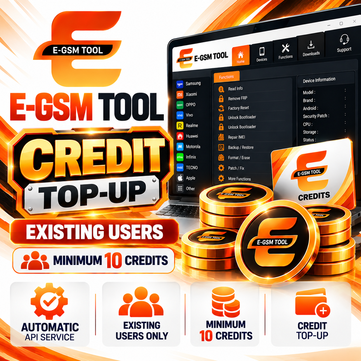 E-GSM Tool Credit Top-Up — Existing Users