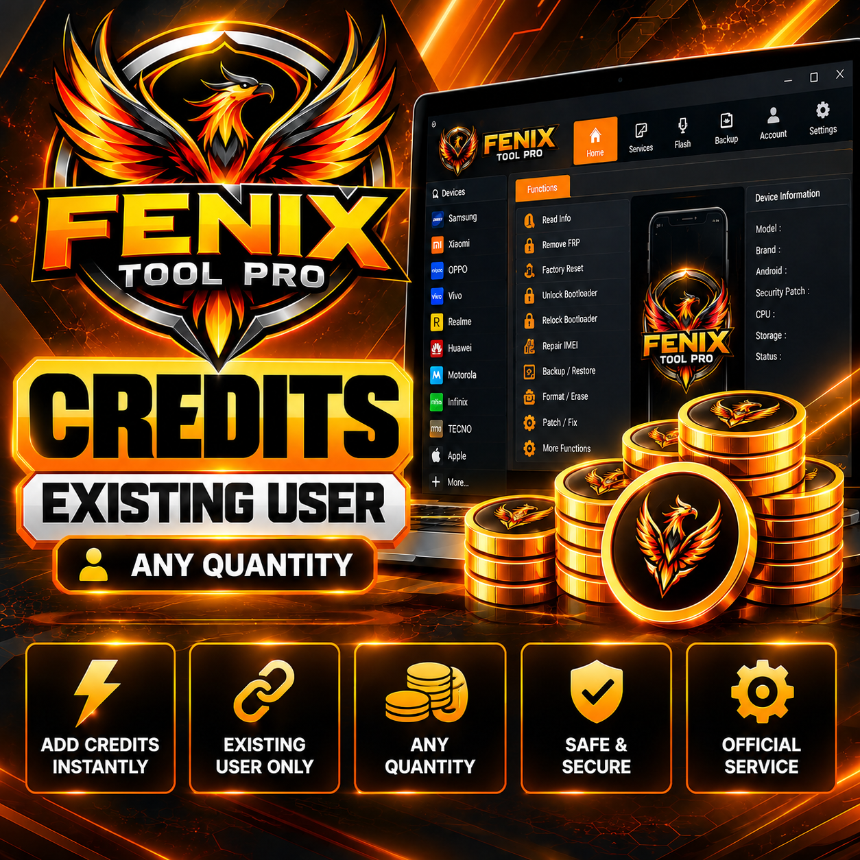 Fenix Tool Pro Credits – Existing User (Any Quantity)