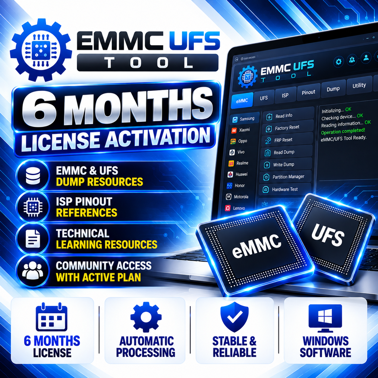 EMMC & UFS Tool — 6 Months License Activation