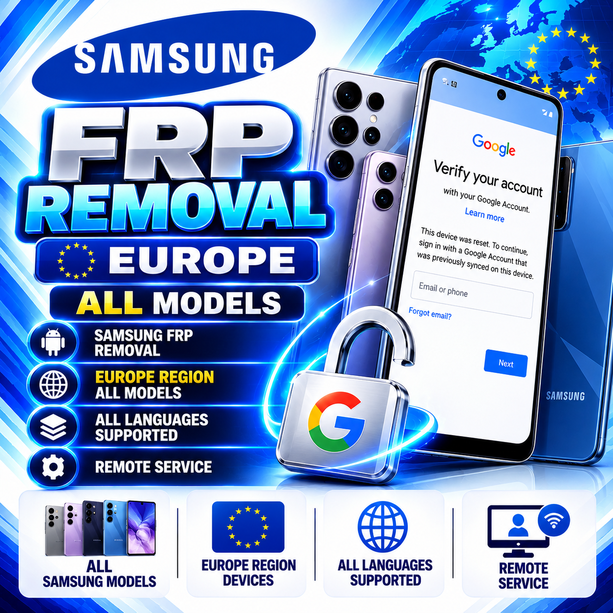 Samsung FRP Removal — Europe All Models | Remote Service