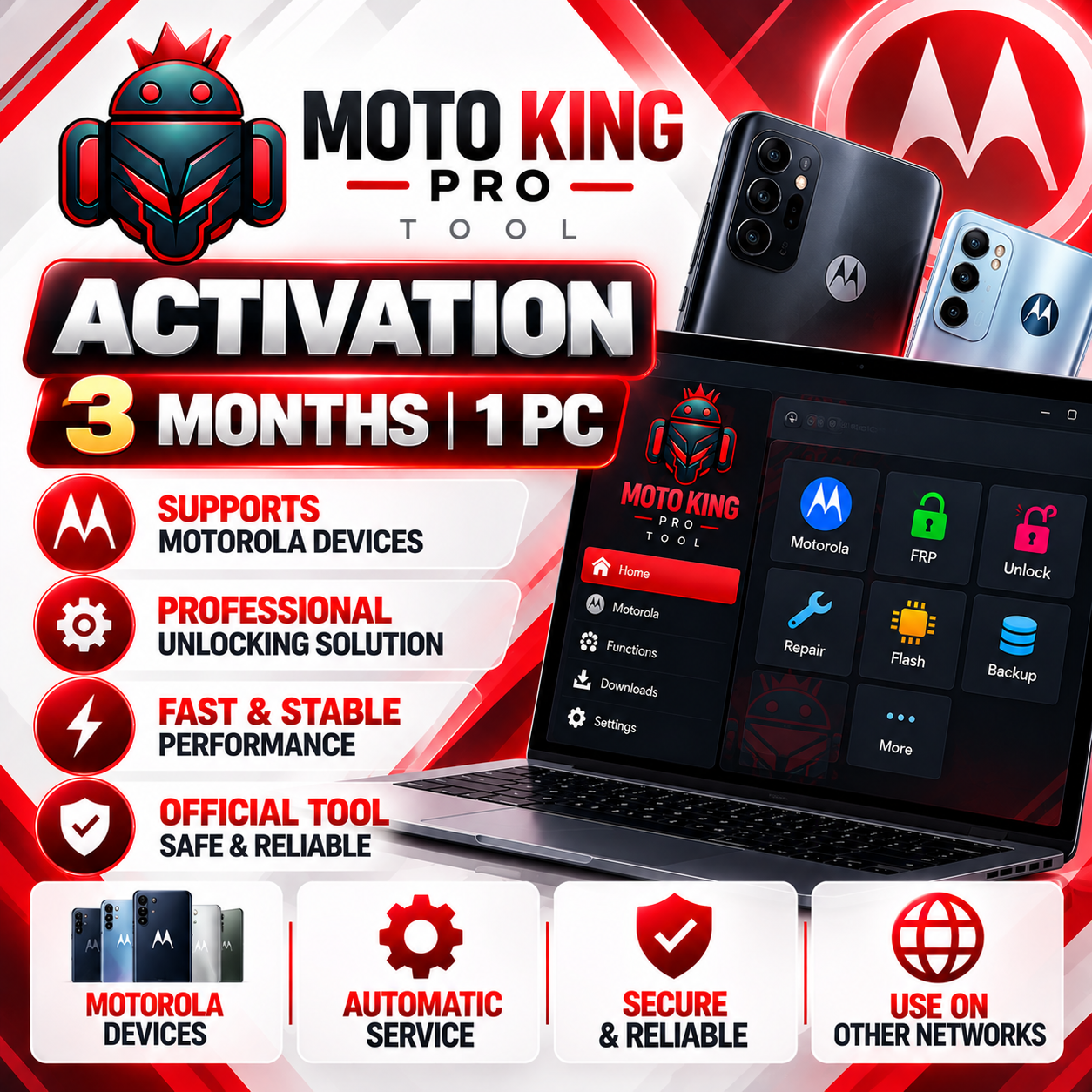 Moto King Pro Activation – 3 Months | 1 PC