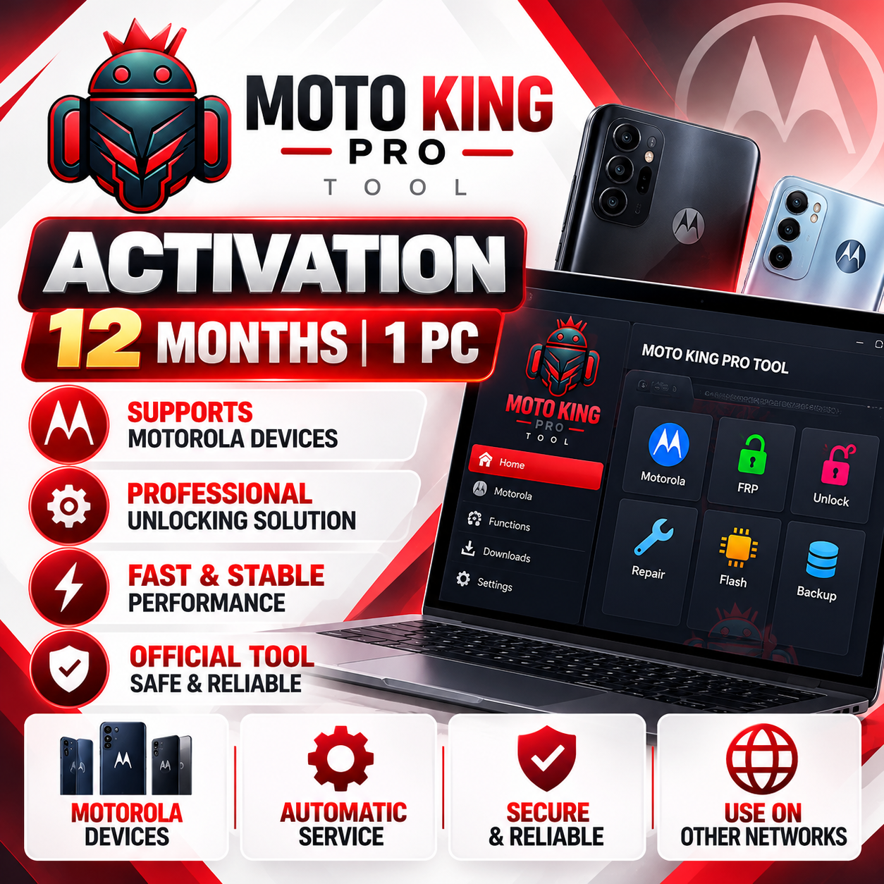 Moto King Pro Activation – 12 Months | 1 PC