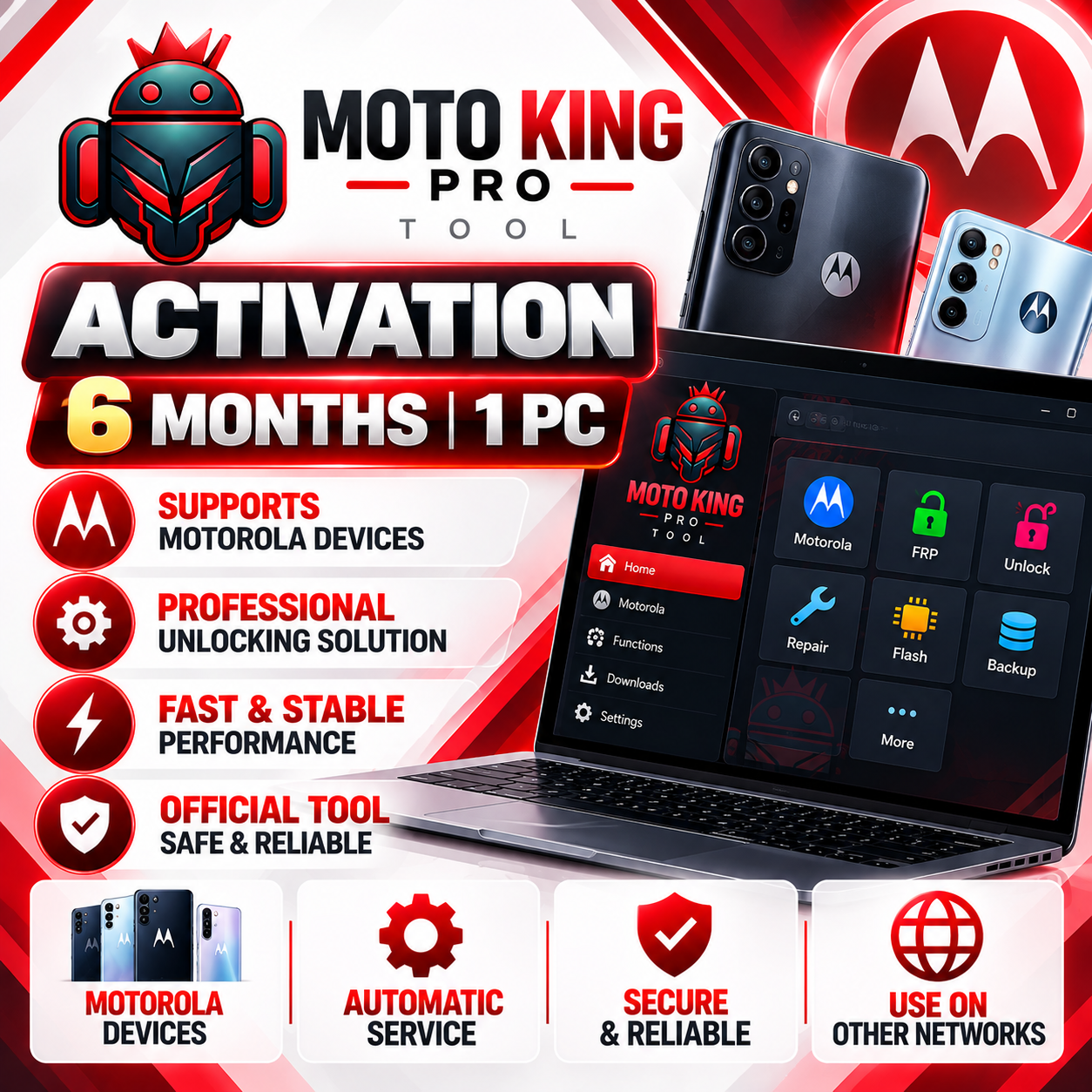 Moto King Pro Activation – 6 Months | 1 PC